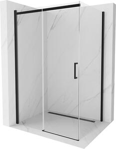 Mexen Omega, sprchovací kút s posuvnými dverami 120 (dvere) x 70 (stena) cm, 8mm sklo, čierny profil-číre sklo, 825-120-070-70-00