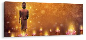 Obraz - Budha v zlatom lesku (120x50 cm)