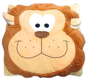 Detský vankúš CUDDLI FRIENDS 70x70 cm plyšový - viac farieb Farba: Hnedá