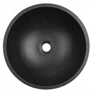 Laveo Amber, granitové umývadlo na dosku 41x41x13,5 cm, čierna, LAV-VGR1721T