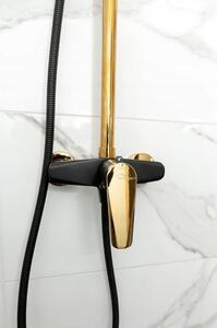 Laveo Rubio, sprchový set s pákovou batériou 150mm, čierna matná-zlatá lesklá, LAV-PVR_7GOB
