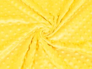 Biante Hrejivé posteľné obliečky Minky 3D bodky MKP-015 Sýto žlté Predĺžené 140x220 a 70x90 cm