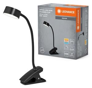 Ledvance-LED Stm dotyková stolná lampa s klipom CYLINDER LED/4,8W/5V 3000-6500K čierna