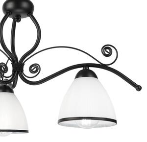 Prisadený luster RETRO 3xE27/60W/230V čierna/biela