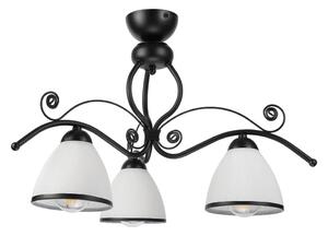 Prisadený luster RETRO 3xE27/60W/230V čierna/biela