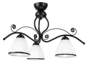 Prisadený luster RETRO 3xE27/60W/230V čierna/biela