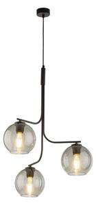 Luster na lanku CESAR 3xE27/15W/230V čierna/dymová sivá
