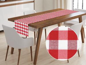 Biante Dekoračný behúň na stôl Rebeka RE-001 Červeno-biela kocka veľká 45x180 cm