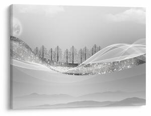 Obraz - Strieborná krajina (70x50 cm)