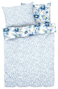 LIVARNO home Posteľná bielizeň z bavlny Renforcé, 200 x 220 cm, 70 x 90 cm (kvety/modrá/biela) (100350316)