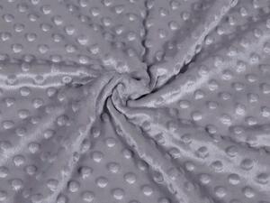 Biante Detská obojstranná deka Minky bodky/Polar MKP-004 Tmavo sivá 100x150 cm
