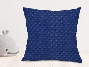 Biante Detská obliečka na vankúš Minky 3D bodky MKP-023 Tmavo modrá 40 x 40 cm
