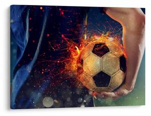 Obraz - Futbalová lopta v ohni (70x50 cm)