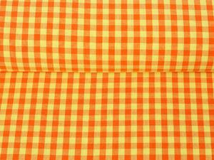 Bavlnená látka Olivia OL-006 Oranžovo-žltá kocka malá - šírka 150 cm