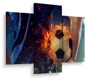 Obraz - Futbalová lopta v ohni (90x60 cm)