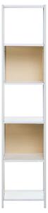 Knižnicový regál biely so svetlým drevom 165 x 35 cm 5-policový regál moderný minimalistický