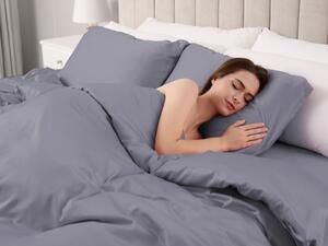 Biante Saténové posteľné obliečky ST-003 Modrosivé Predĺžené 140x220 a 70x90 cm