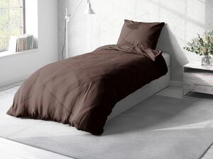 Biante Bavlnené jednofarebné posteľné obliečky Moni MO-032 Tmavo hnedé Jednolôžko 140x200 a 70x90 cm