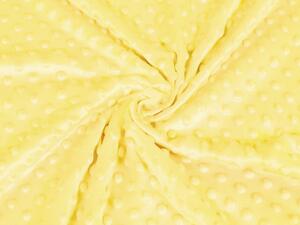Biante Detská obojstranná deka Minky bodky/Polar MKP-021 Citrónovo žltá 100x150 cm