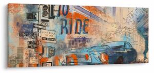 Obraz - Zrodený na jazdu (120x50 cm)