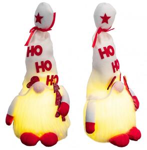 Tutumi - LED Vianočný škriatok - biela / červená - 36 cm - YX058