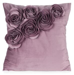 Dekorstudio Zamatová obliečka na vankúš FLORES 1 45x45cm - tmavoružová