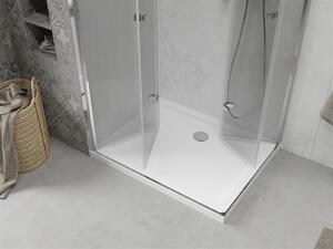 Mexen Lima Duo, sprchový kút 90 (dvere) x 80 (dvere) cm, 6mm číre sklo, chrómový profil + SLIM sprchová vanička biela 5cm + chrómový sifón, 856-090-080-01-02-4010