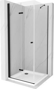 Mexen Lima, sprchový kút 100 (dvere) x 100 (stena) cm, 6mm číre sklo, čierny profil + SLIM sprchová vanička 5cm, 856-100-100-70-00-4010B