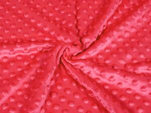 Biante Detské posteľné obliečky do postieľky Minky 3D bodky MKP-019 Jahodové červené Do postieľky 90x140 a 50x70 cm