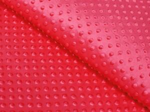 Biante Detské posteľné obliečky do postieľky Minky 3D bodky MKP-019 Jahodové červené Do postieľky 90x140 a 40x60 cm
