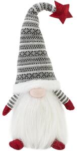 Tutumi - Vianočný škriatok - biela/sivá/červená - 50 cm