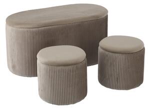 Set troch taburetiek ARVION béžové PHO5963 (3 ks)
