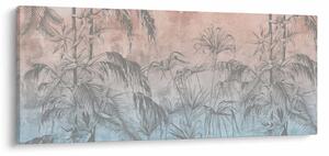 Obraz - Tropické rastliny na stene (120x50 cm)