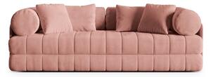 Ružová zamatová rozkladacia pohovka 206 cm Kemi – Cosmopolitan Design
