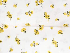 Biante Detské bavlnené posteľné obliečky do postieľky Sandra SA-084 Žlté kvety na bielom Do postieľky 90x130 a 40x60 cm