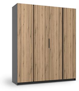 Šatníková skriňa Kaja 4F 200x239x62 - čierna/dub