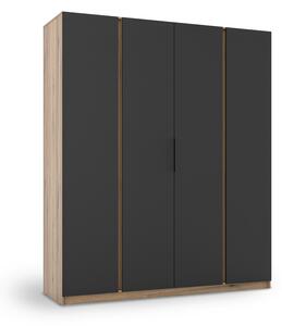 Šatníková skriňa Kaja 4F 200x239x62 - dub/čierna
