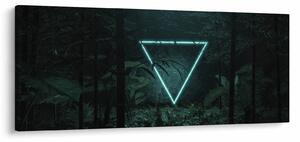 Obraz - Neónový trojuholník v jungli (120x50 cm)