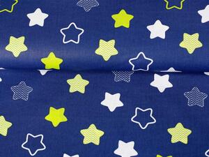 Detská bavlnená látka/plátno Sandra SA-046 Hviezdičky na modrom - šírka 160 cm