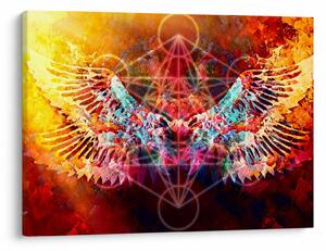 Obraz - Merkaba s krídlami, abstrakcia (70x50 cm)