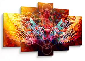 Obraz - Merkaba s krídlami, abstrakcia (150x105 cm)