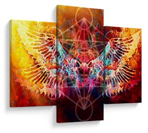 Obraz - Merkaba s krídlami, abstrakcia (90x60 cm)
