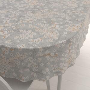 Biante Bavlnený oválny obrus Sandra SA-634 Biele čerešňové kvety na sivom 50x100 cm