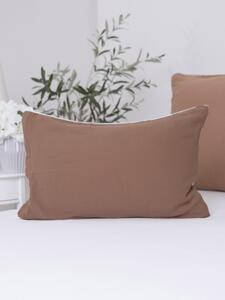 Mušelínová obliečka na vankúš 40 x 60 cm - Alexia Duo - hnedá/krémová