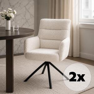 Set - 2 ks Otočná jedálenská stolička AVENBERG TESSA, biela