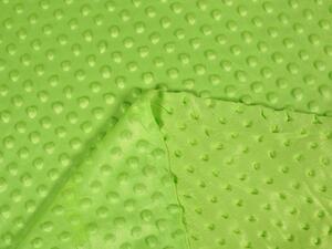 Biante Detské posteľné obliečky do postieľky Minky 3D bodky MKP-007 Hráškovo zelené Do postieľky 90x130 a 40x60 cm
