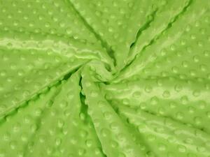 Biante Hrejivé posteľné obliečky Minky 3D bodky MKP-007 Hráškovo zelené Jednolôžko 140x200 a 70x90 cm