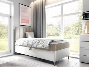 Mirjan24 Kontinentálna posteľ Junior Kamire 1, Strana: ľavá, Rozmer postele: 100x200, Dostupné poťahy: ekokoža Soft 017 (biela) + Fresh 01 Mirjan24 5903211191930