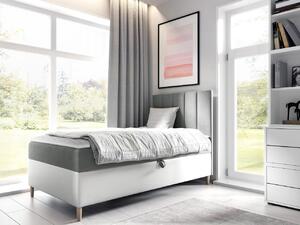 Mirjan24 Kontinentálna posteľ Junior Kamire 1, Strana: pravá, Rozmer postele: 100x200, Dostupné poťahy: ekokoža Soft 017 (biela) + Fresh 14 5903211204067