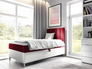 Mirjan24 Kontinentálna posteľ Junior Kamire 1, Strana: pravá, Rozmer postele: 90x200, Dostupné poťahy: ekokoža Soft 017 (biela) + Fresh 08 5903211203923